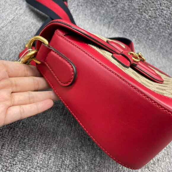 100% Authentic Gucci Lady Web Leather Shoulder Bag - Picture 3 of 15